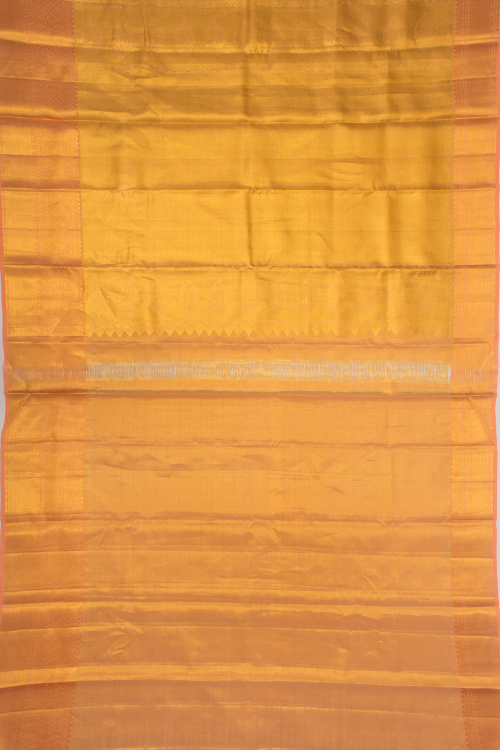 Kanchipuram Silk Tissue Checks And Butta Gold Saree