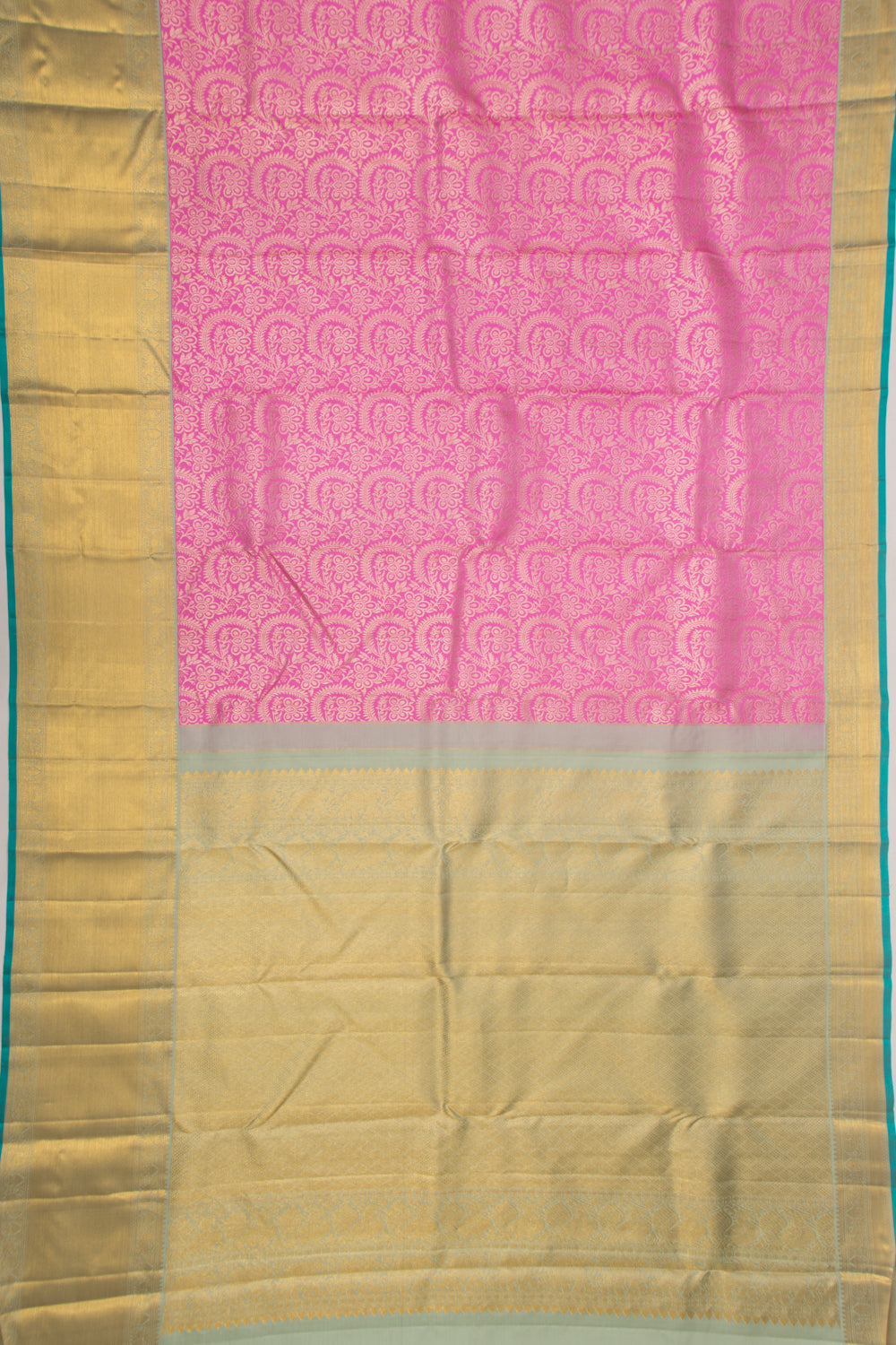 Kanchipuram Silk Brocade Pink Saree