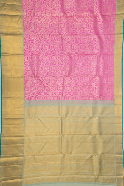 Kanchipuram Silk Brocade Pink Saree