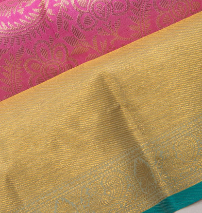 Kanchipuram Silk Brocade Pink Saree