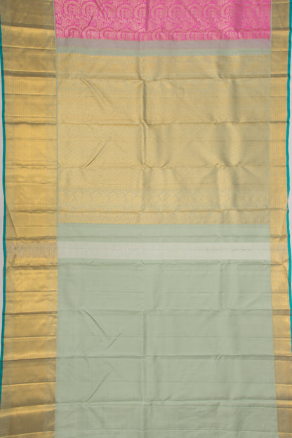 Kanchipuram Silk Brocade Pink Saree