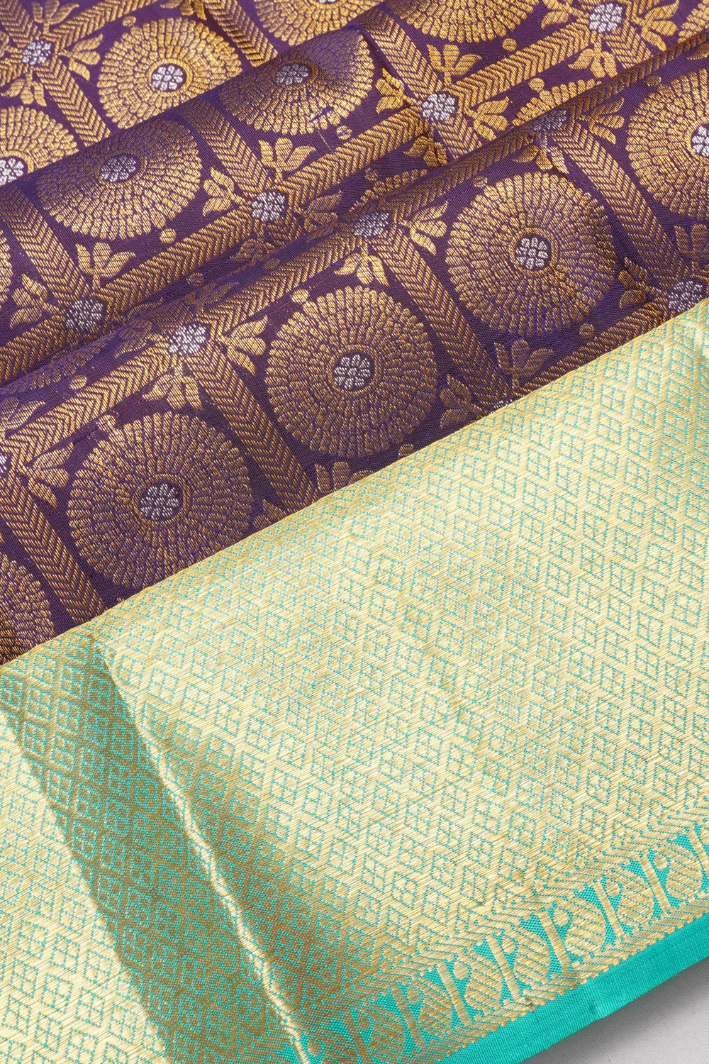 Taranga Kanchi Silk Checks And Butta Dark Blue Saree