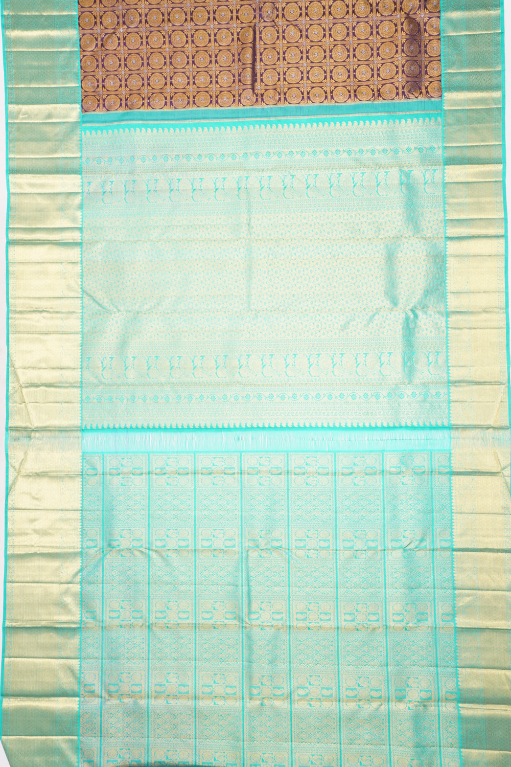 Taranga Kanchi Silk Checks And Butta Dark Blue Saree