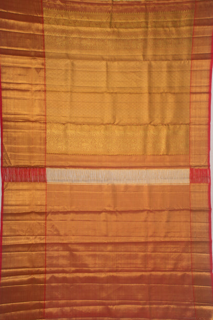 Kanchipuram Silk Tissue Jaal Green Saree