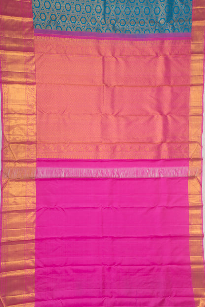 Taranga Kanchi Silk Checks And Butta Sky Blue Saree
