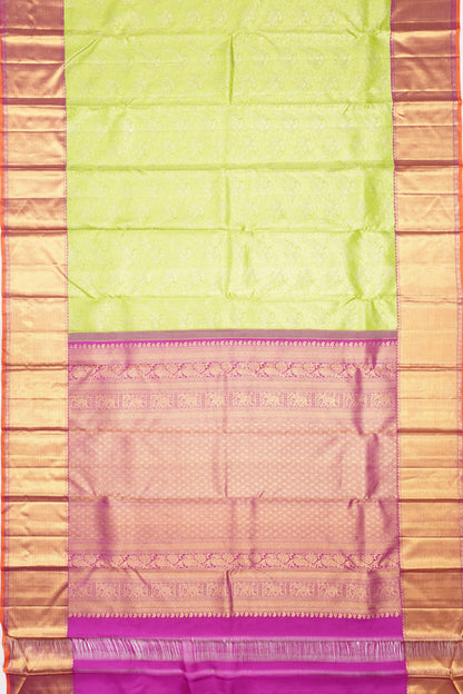 Taranga Kanchi Silk Tissue Brocade Green Saree