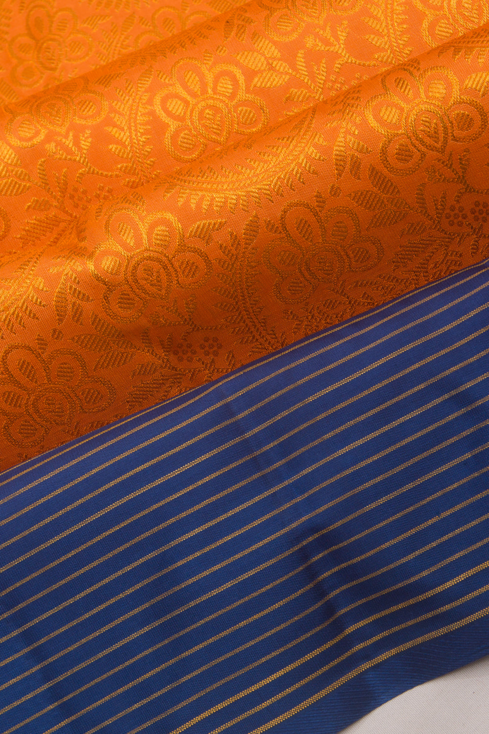 Taranga Kanchi Silk Brocade Orange Saree