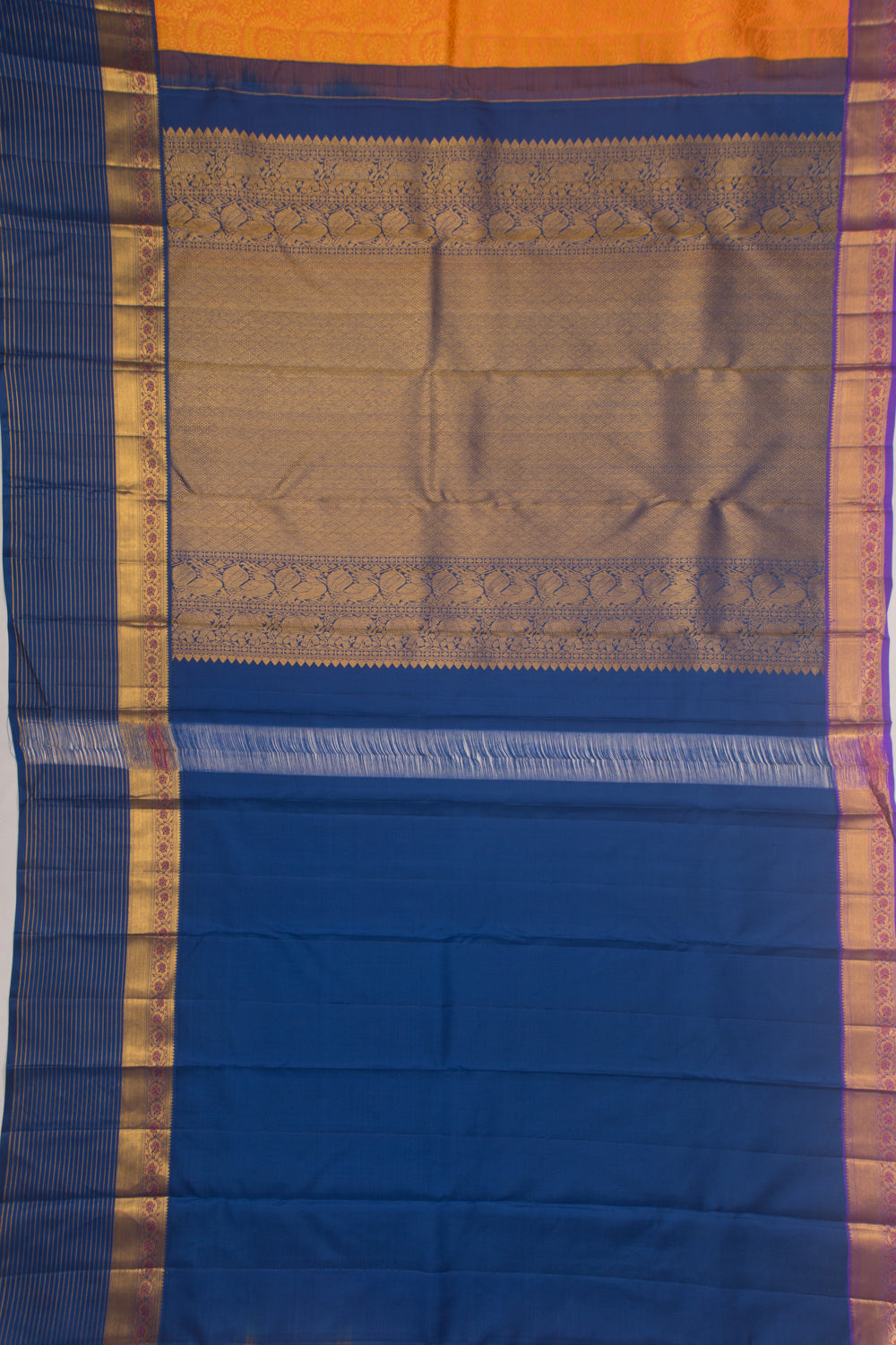 Taranga Kanchi Silk Brocade Orange Saree