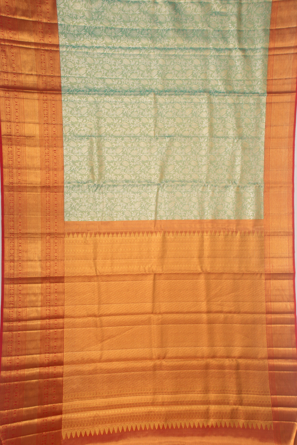 Taranga Kanchi Silk Tissue Jaal Geen Saree