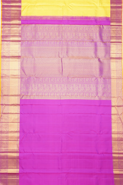 Taranga Kanchi Silk Brocade Lemon Yellow Saree