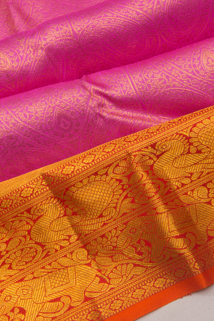 Taranga Kanchi Silk Brocade Pink Saree