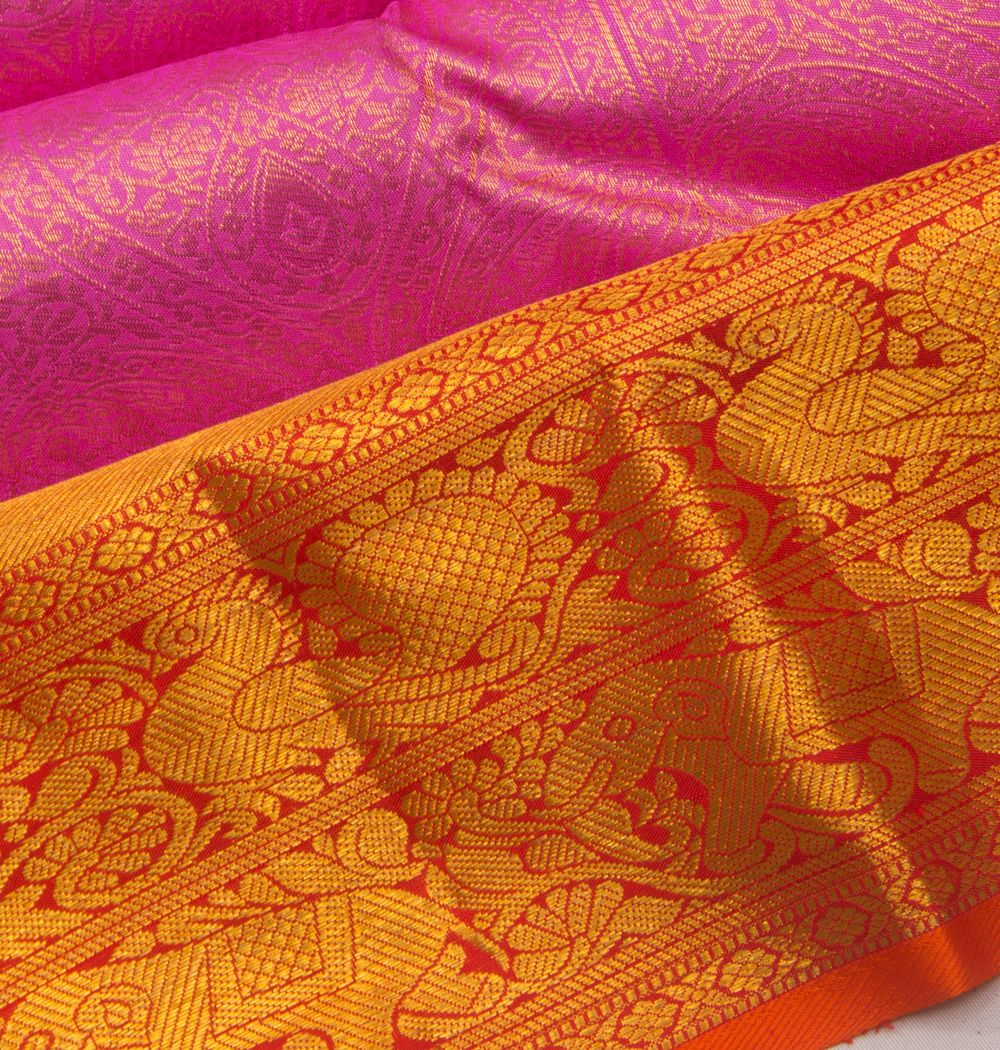 Taranga Kanchi Silk Brocade Pink Saree