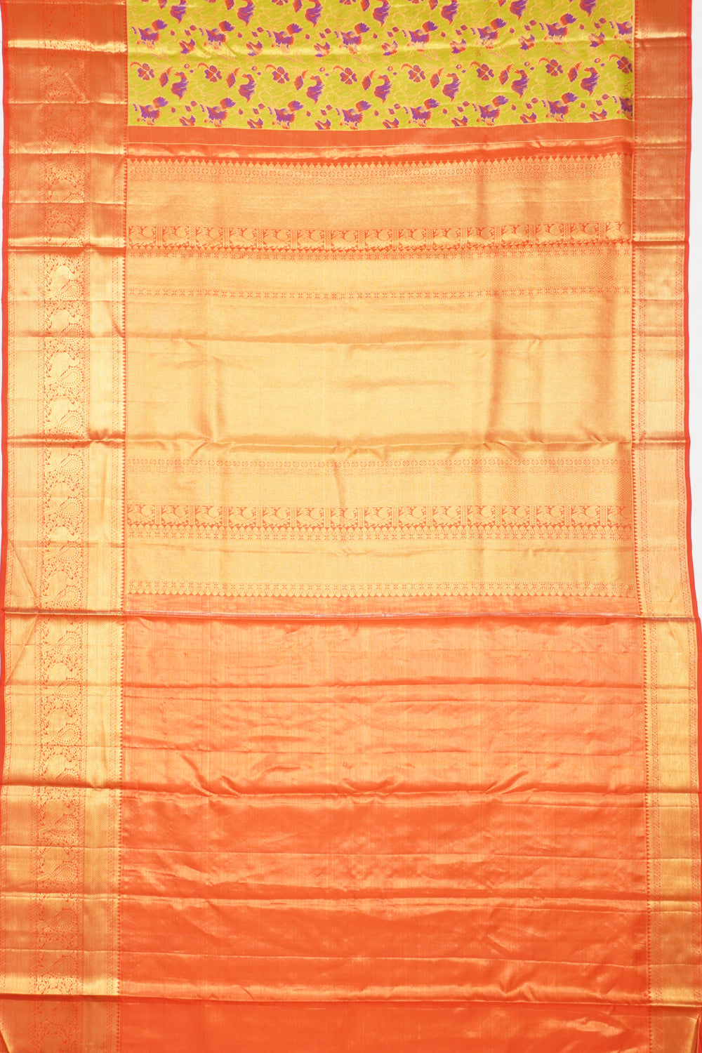 Taranga Kanchi Silk Tissue Brocade Green Saree