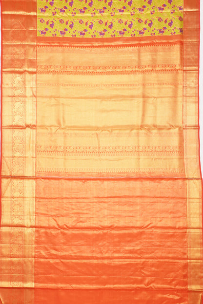 Taranga Kanchi Silk Tissue Brocade Green Saree