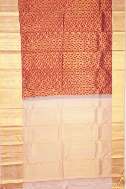 Kanchipuram Silk Brocade Maroon Saree