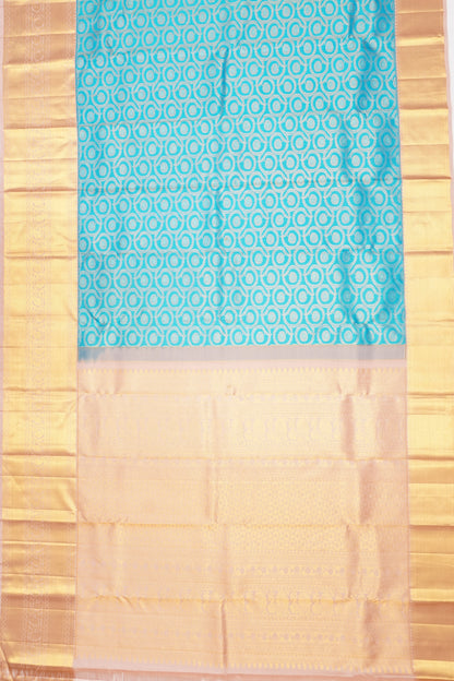 Kanchipuram Silk Brocade Sky Blue Saree