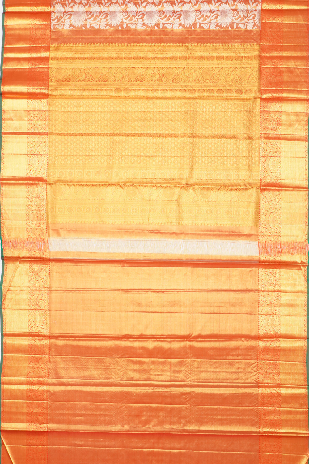 Taranga Kanchi Silk Tissue Brocade Orange Saree