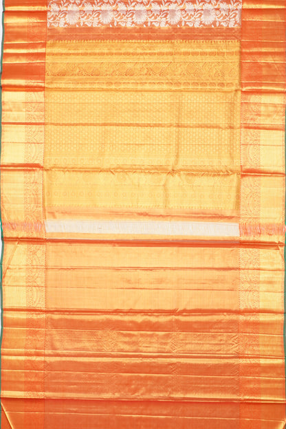 Taranga Kanchi Silk Tissue Brocade Orange Saree