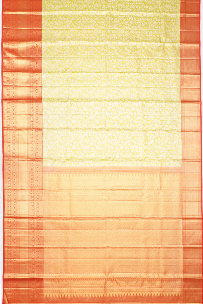 Taranga Kanchi Silk Tissue Brocade Green Saree
