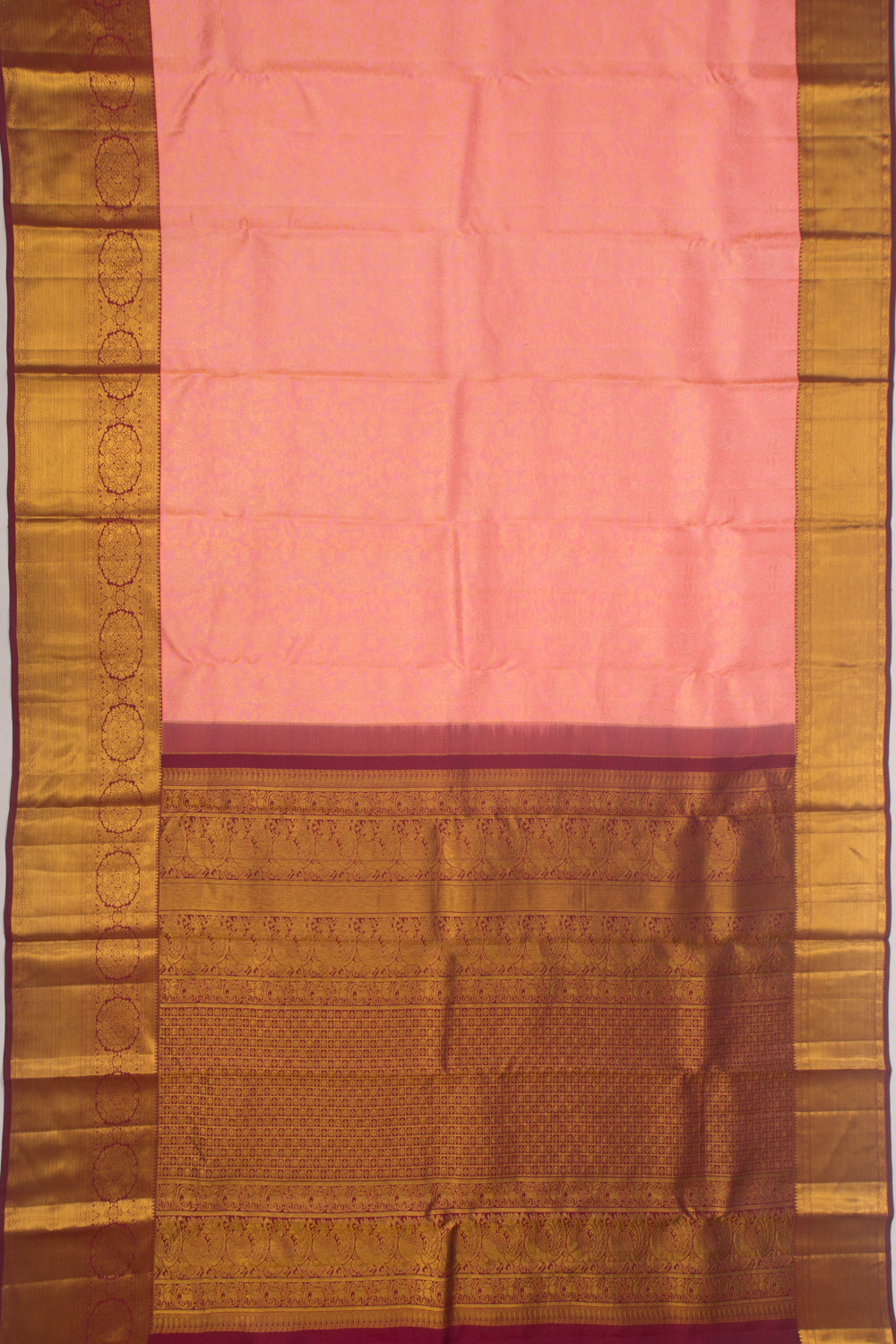 Taranga Kanchi Silk Jaal Pink Saree