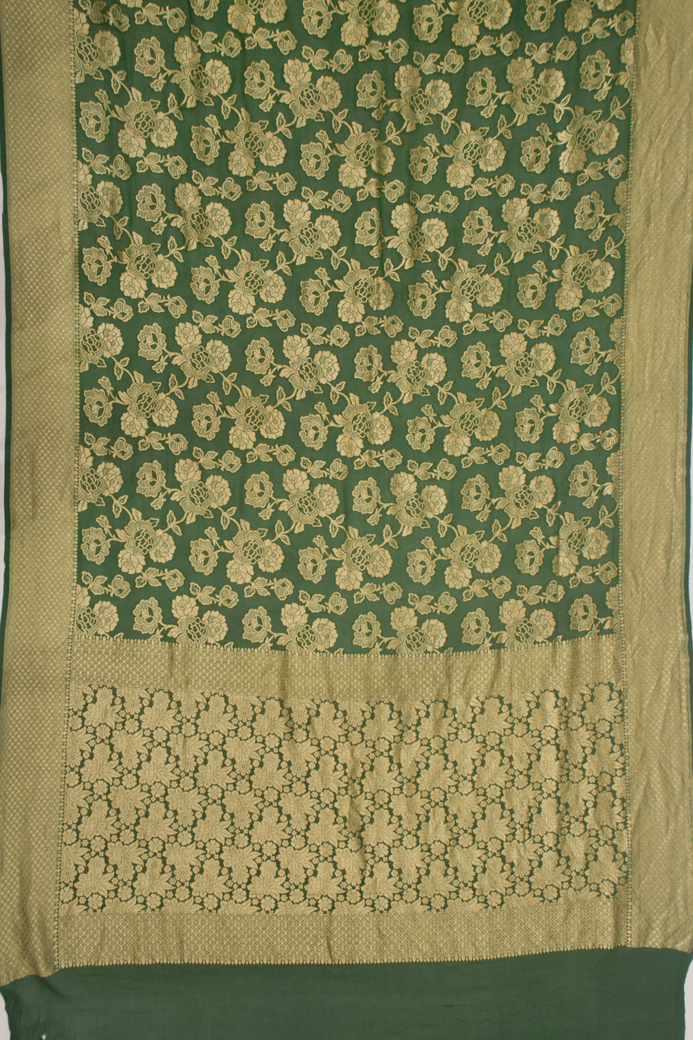 Banarasi Georgette Jaal Green Saree