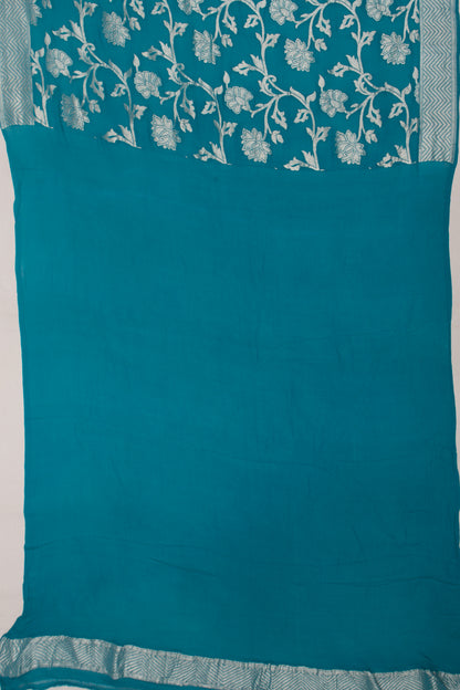 Banarasi Georgette Jaal Sky Blue Saree