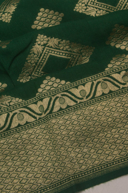 Banarasi Tussar Georgette Butta Green Saree