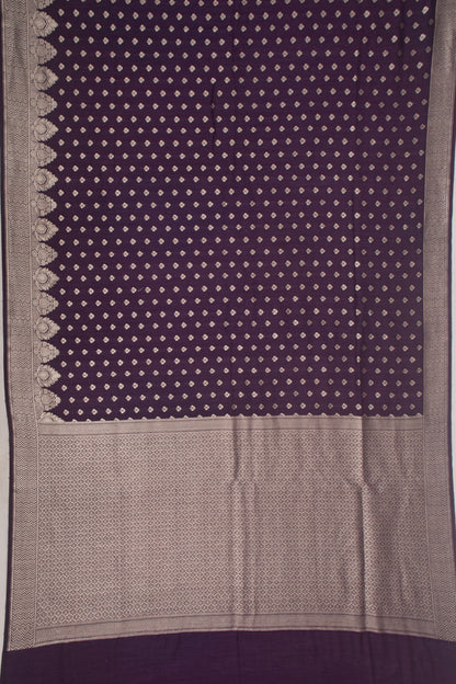 Banarasi Tussar Butta Violet Saree