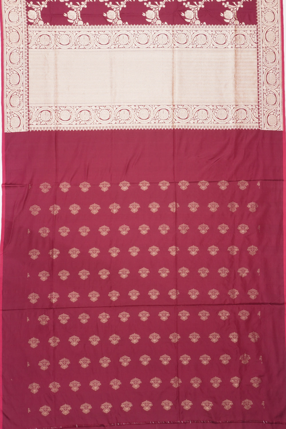 Banarasi Silk Jaal Burgundy Saree