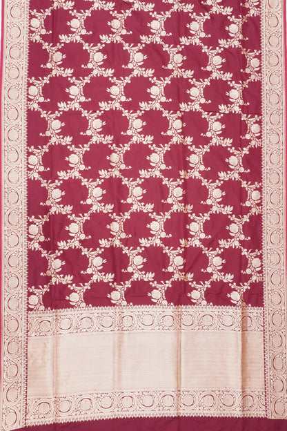 Banarasi Silk Jaal Burgundy Saree