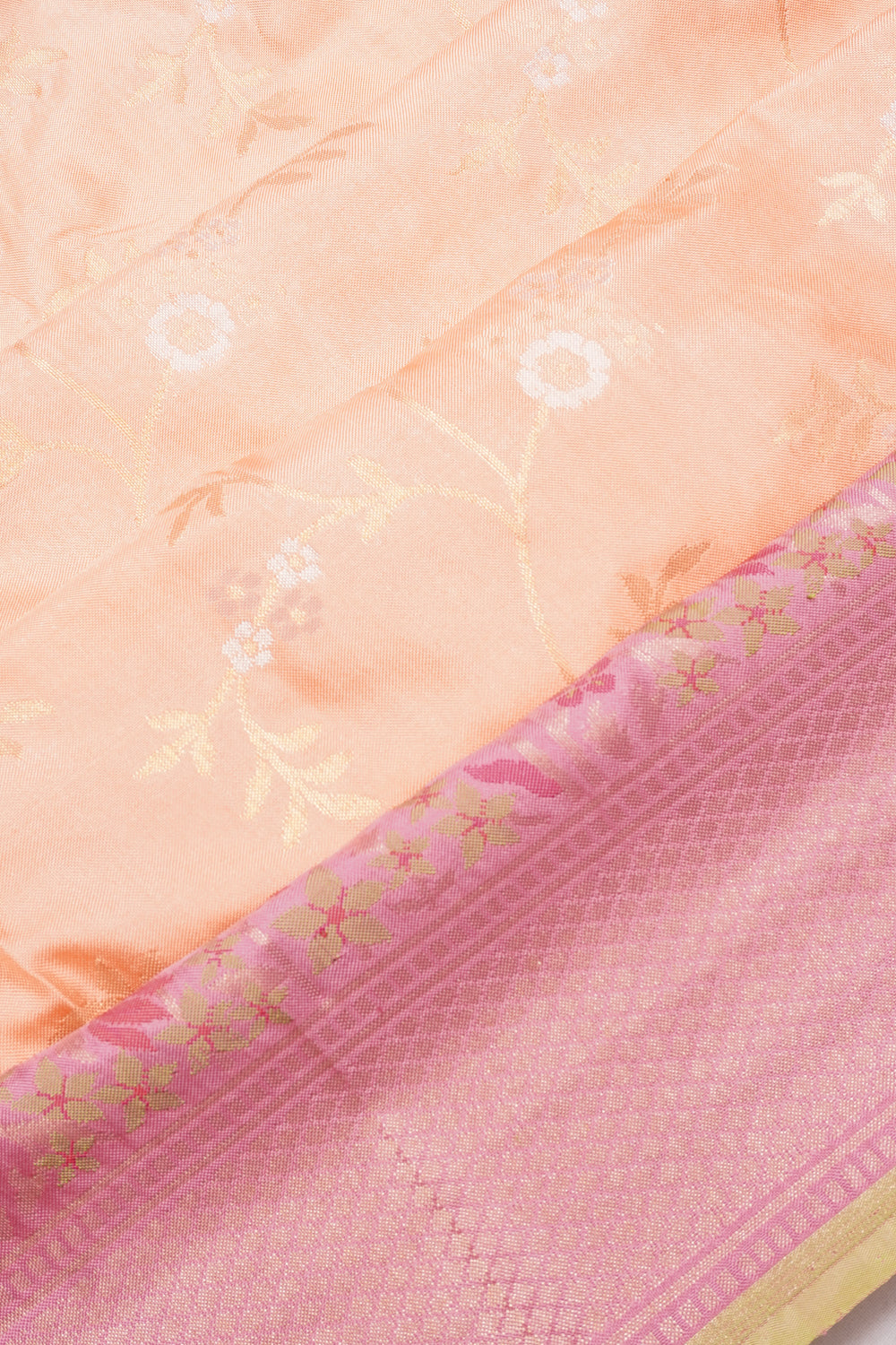 Banarasi Silk Jaal Pastel Orange Saree