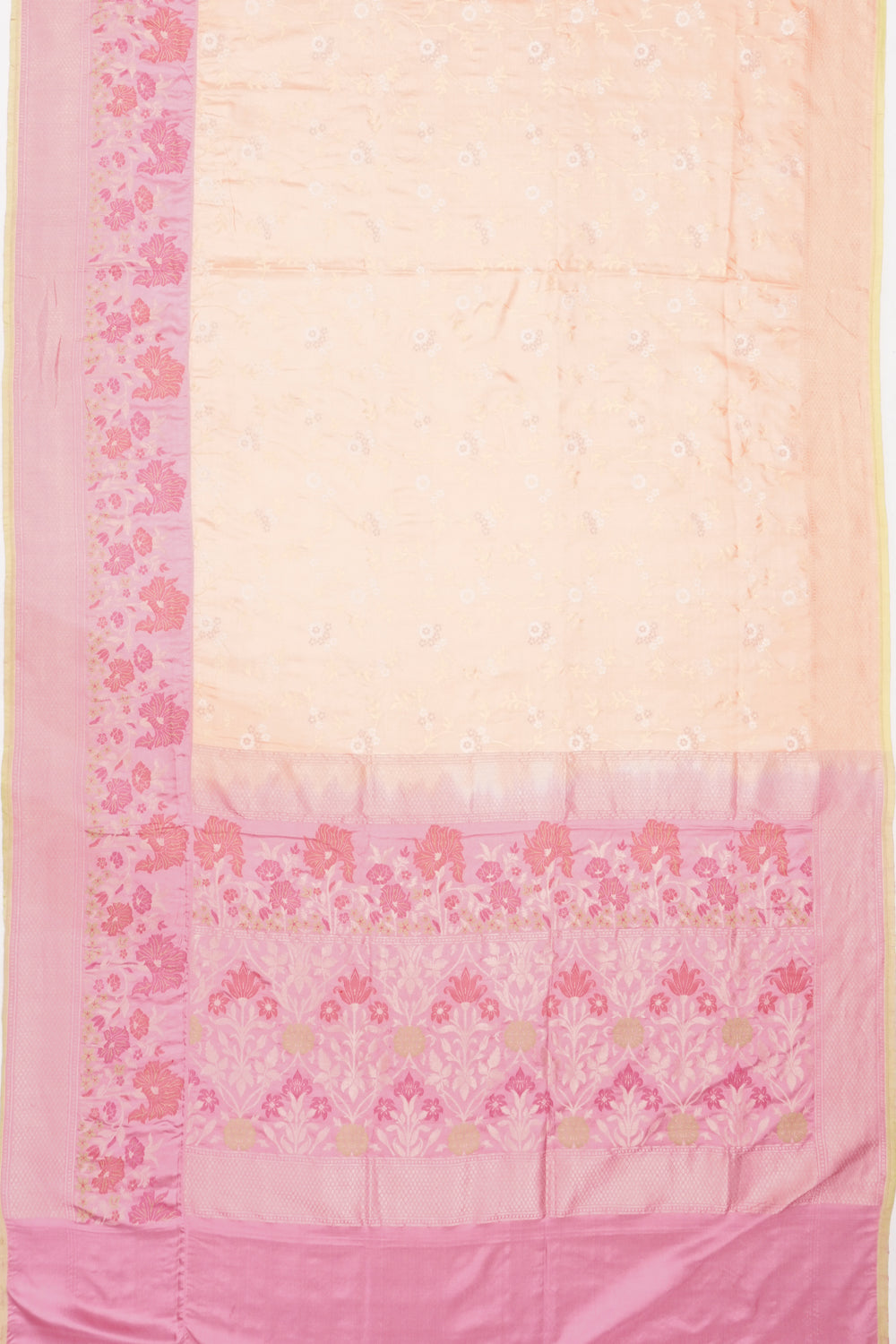 Banarasi Silk Jaal Pastel Orange Saree