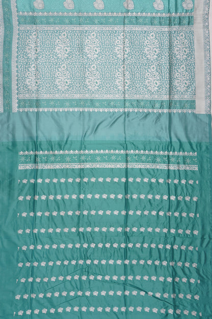 Banarasi Silk Tonchai And Butta Sea Green Saree