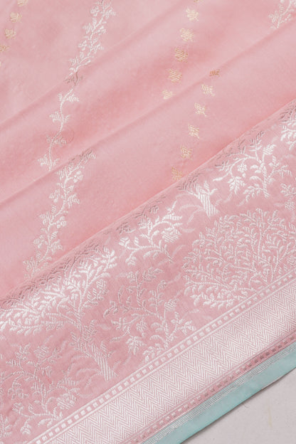 Banarasi SIlk Jaal Peach Saree