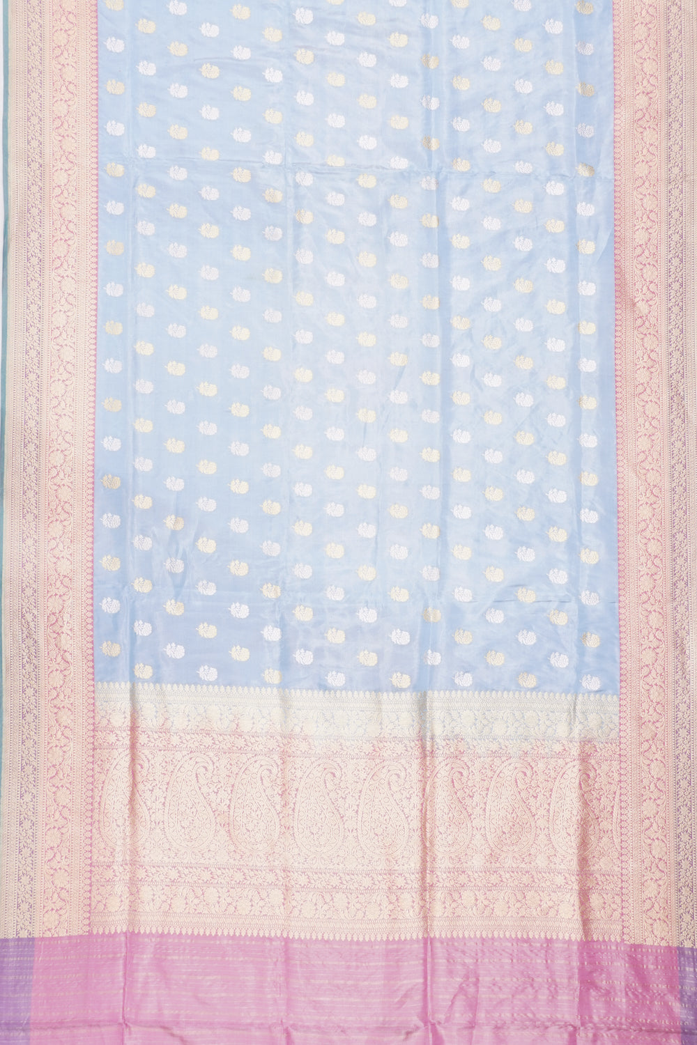 Banarasi Silk Tissue Butta Pastel Blue Saree