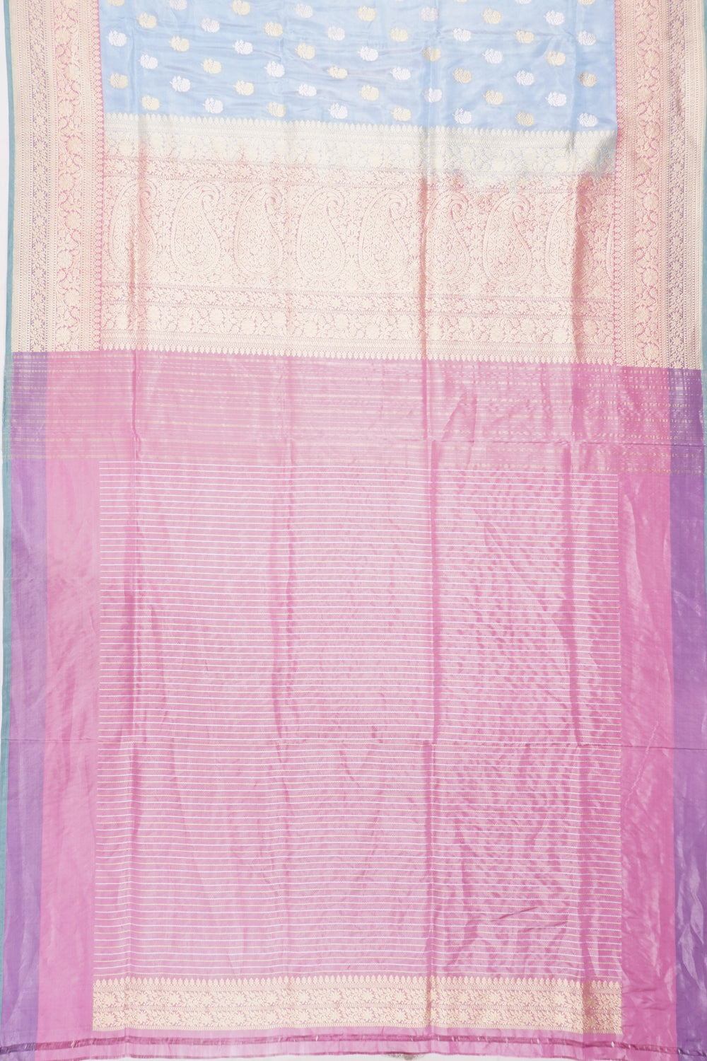 Banarasi Silk Tissue Butta Pastel Blue Saree