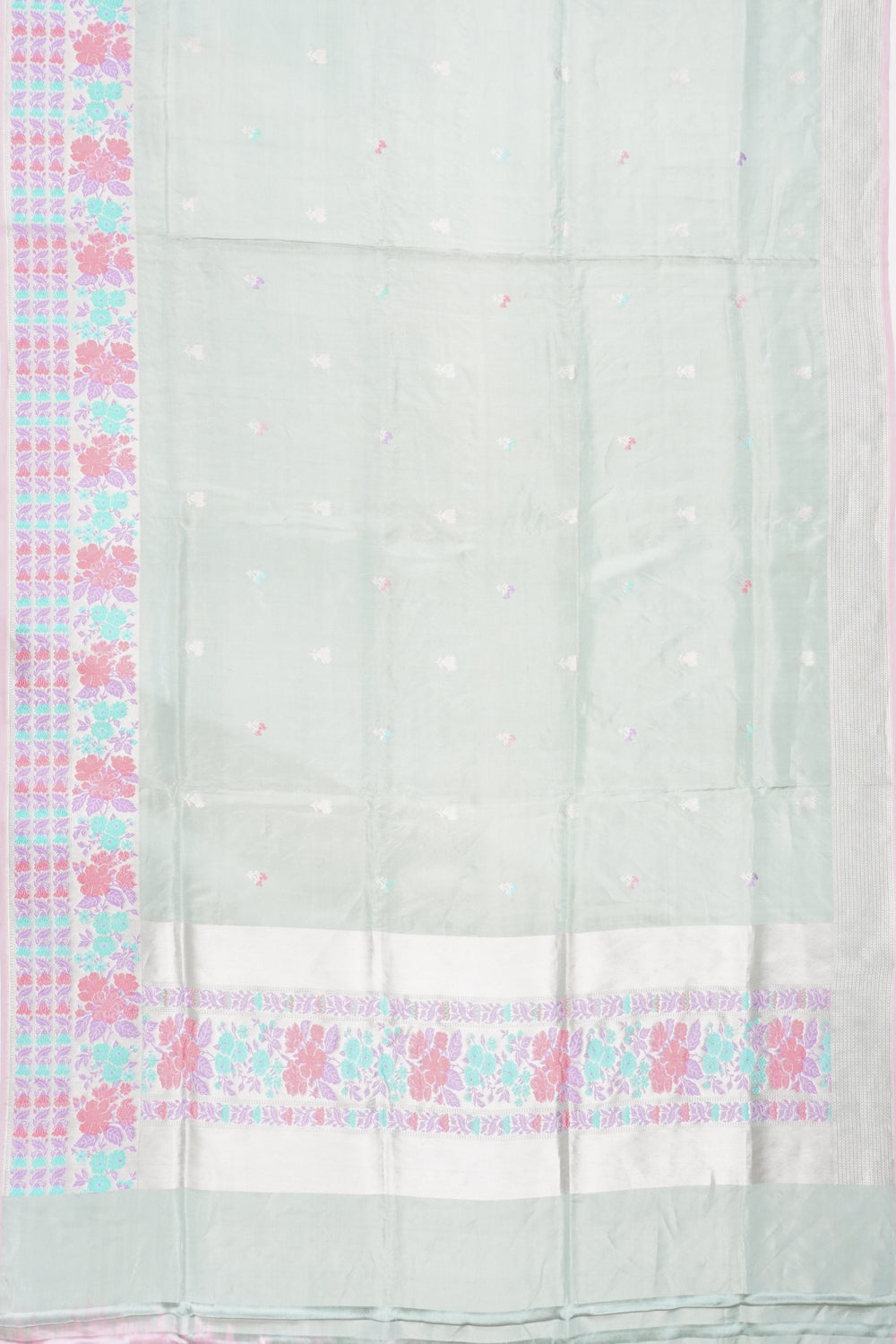 Banarasi Silk Butta Pastel Green Saree