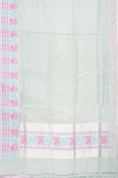 Banarasi Silk Butta Pastel Green Saree