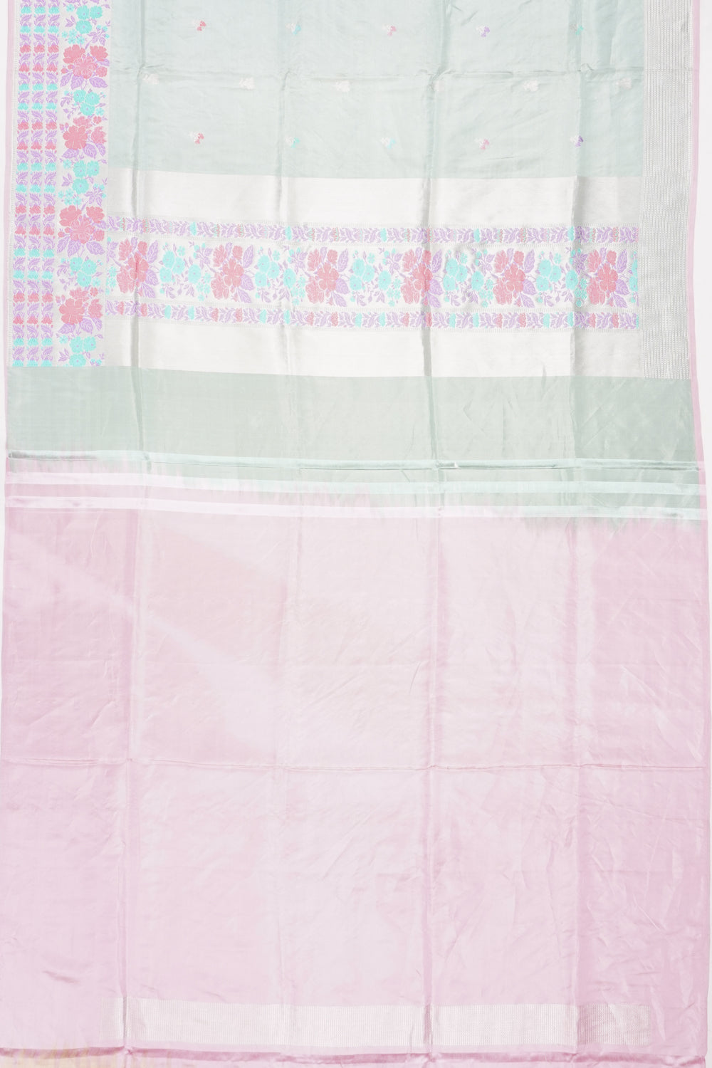 Banarasi Silk Butta Pastel Green Saree