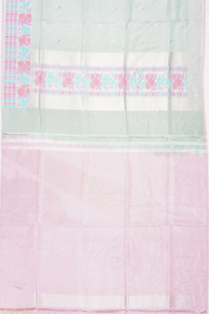 Banarasi Silk Butta Pastel Green Saree