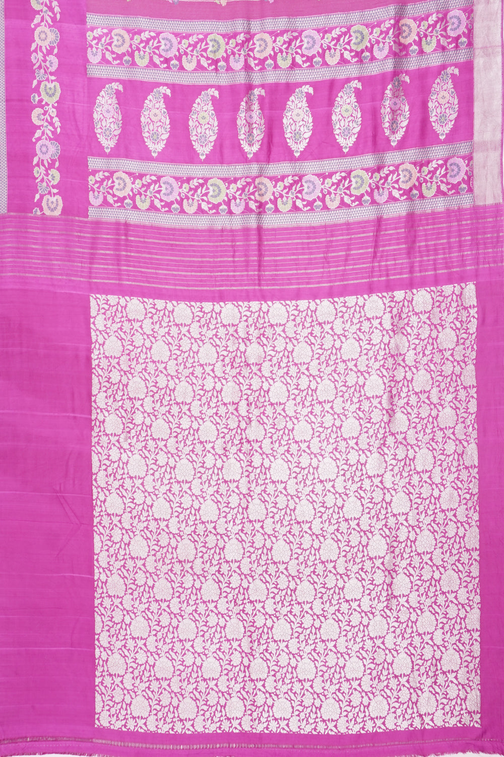 Banarasi Tussar Vertical Lines Purple Saree