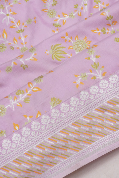 Banarasi Silk Jaal Lavender Saree