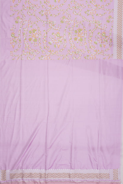 Banarasi Silk Jaal Lavender Saree