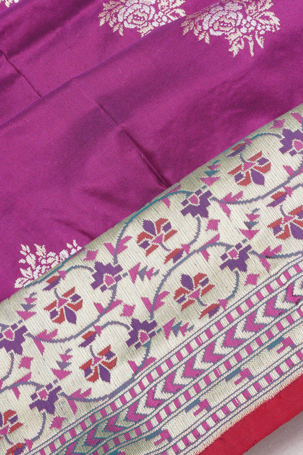 Banarasi Silk Butta Purple Saree