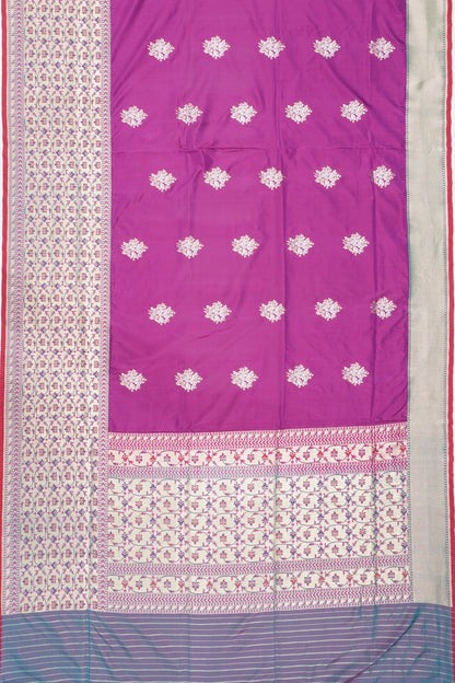 Banarasi Silk Butta Purple Saree