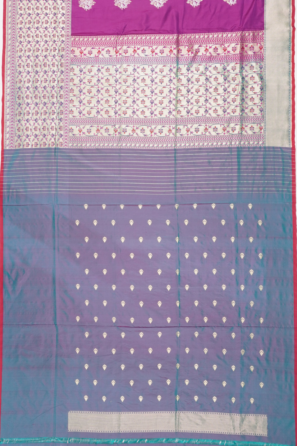 Banarasi Silk Butta Purple Saree