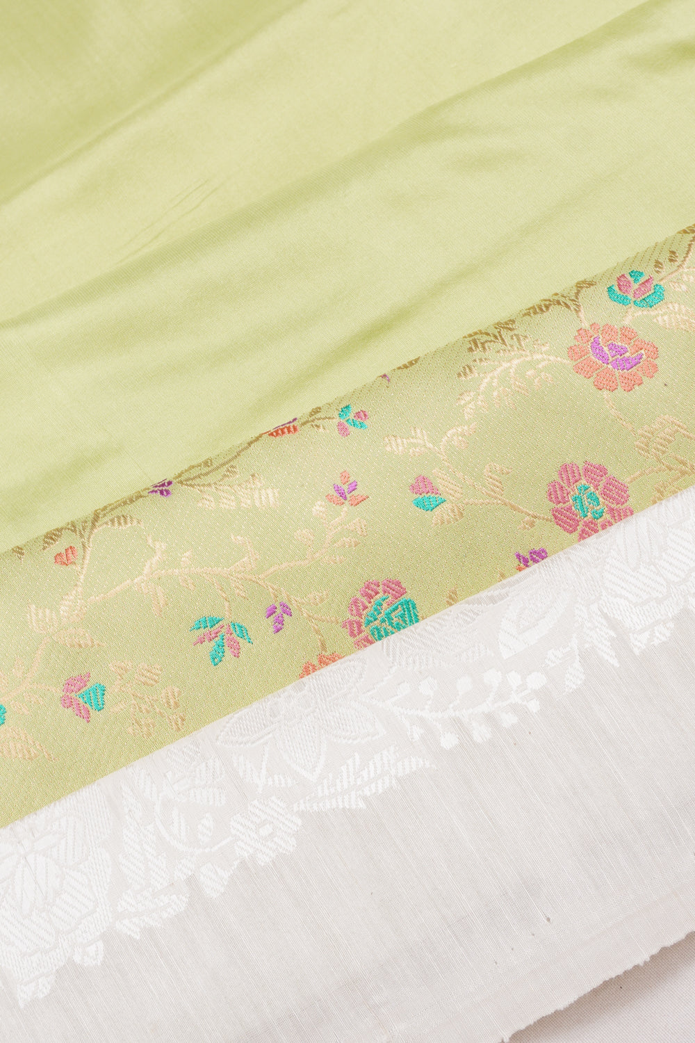 Banarasi Silk Plain Pista Green Saree