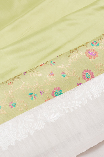 Banarasi Silk Plain Pista Green Saree