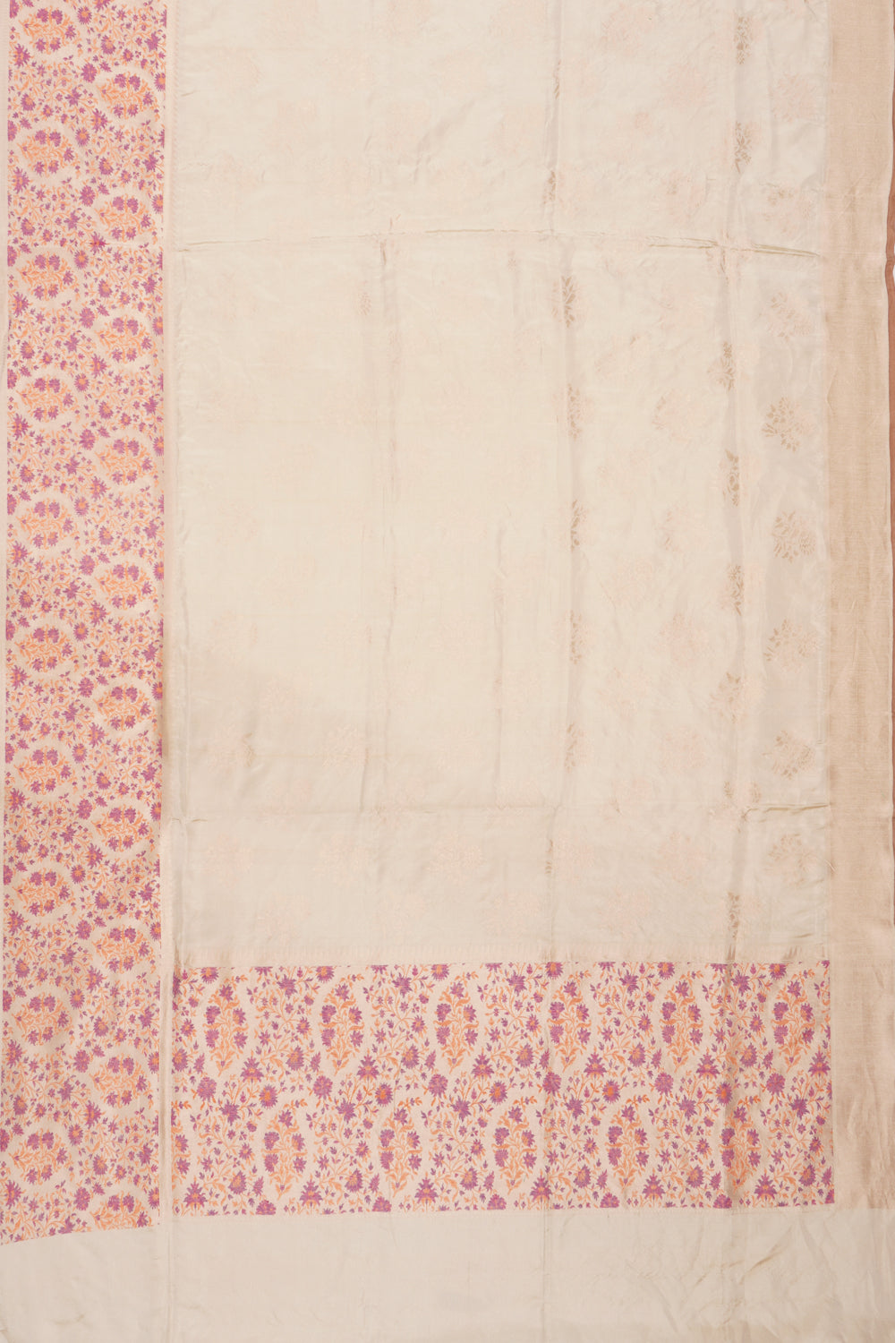 Banarasi Silk Tissue Butta Cream Saree