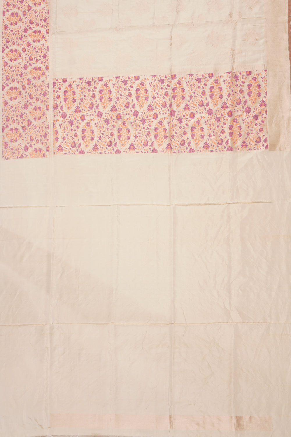 Banarasi Silk Tissue Butta Cream Saree